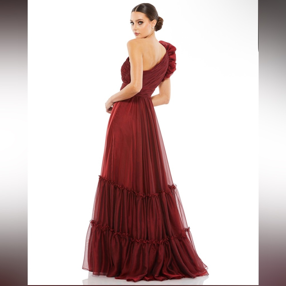 Mac Duggal 67878 Ruffle Sleeve One Shoulder Dress• sz 12 • NWT •$498 - Picture 3 of 8